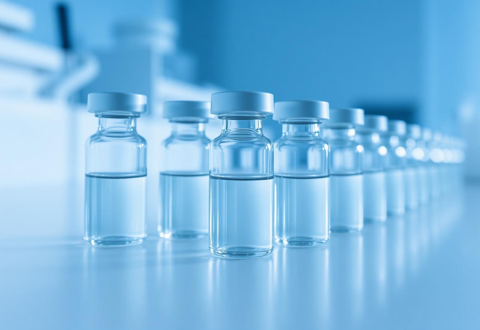 Conservation des peptides : flacons de recherche lyophilisés dans un congélateur de laboratoire à −20 °C